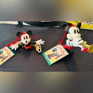 NWT The Disney Store Mickey's Winter Wonderland 1996 & Seasonal Song Ornaments